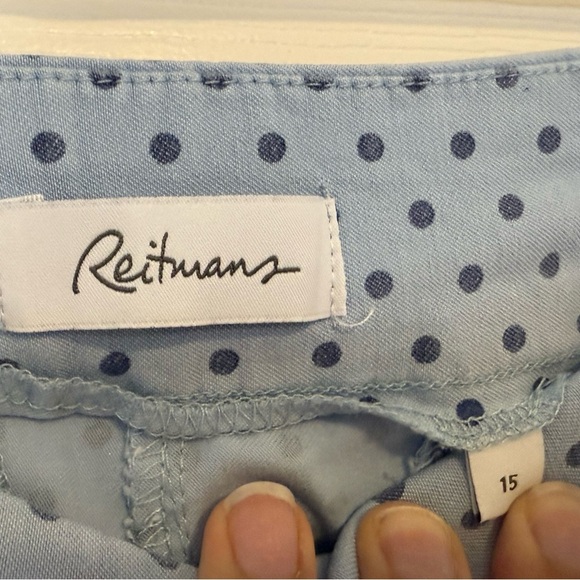 4/$20 Reitmans Light Blue Polka Dot Capri Pants- size XL - Picture 4 of 5